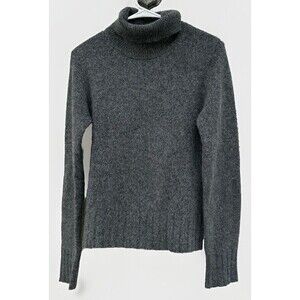 Esprit Gray Wool Sweater w/ Silver Thread Turtleneck Medium